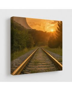 Railway Sunset Art – Golden Horizon by Maimo Furniture- MAM0910202522