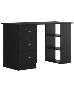Black Office Desk with 3 Drawers and Open Shelves – Maimo Furniture MAM0311202516 