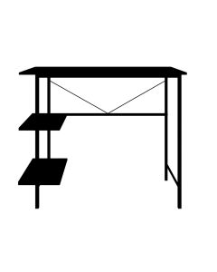 Modern Metal Frame Desk with Open Side Shelves – Maimo Furniture MAM0311202518