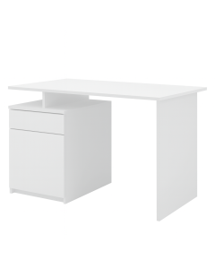 Modern White Office Desk with Drawer and Cabinet – Maimo Furniture MAM0311202520