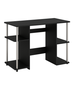 Modern Black Desk with Metal Support and Side Shelves – Maimo Furniture MAM0311202515