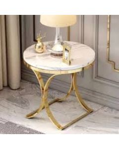 Round Marble Side Stool with Gold Base | Maimo Furniture-MAM1017202516
