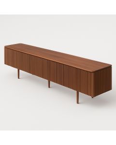 Formica TV stand with full flutted pipes design and long storage layout-MAM1125202531