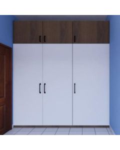 Two-Tone Wardrobe with Overhead Cabinets – Maimo Furniture-MAM100820253