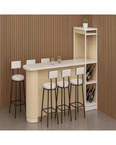 Modern Bar Cabinet with Counter & Stools | Wine & Liquor Storage | Maimo Furniture MAM2510202501