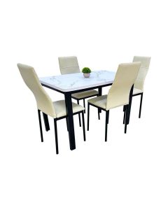 Wat Formica Dining Set with Upholstered Chairs – Modern 4-Seater Dining Set by Maimo Furniture-MAM060120265