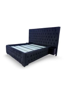 3 Places Modern Ndolo Bed In Black Velvet With Foam All Over - MAM20230707002