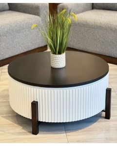 Round Formica Center Table with Fluted Base – Modern Living Room Coffee Table by Maimo Furniture-MAM171020250014