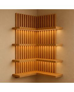 Modern Corner Wall Shelf with LED and Fluted Panel – Formica Design by Maimo Furniture-MAM202618252