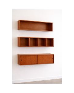 Modern Floating Wall Shelf Set with Compartments and Cabinet – Formica Design by Maimo Furniture-MAM202618248