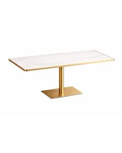 Modern Formica Dining Table with Gold Metal Base – Luxury Café & Home Table by Maimo Furniture-MAM202630262