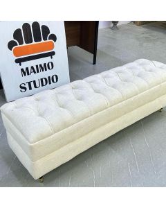 Tufted Upholstered Ottoman Bench with Metal Legs – Modern Bedroom & Lounge Seating by Maimo Furniture-MAM202618259