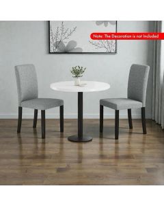 Round Formica Dining Set with 2 Upholstered Chairs – Modern Compact Table Set by Maimo Furniture-MAM20262206