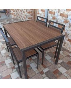Rectangular Formica Dining Set with 4 Metal Chairs – Modern Dining Table by Maimo Furniture-MAM20262207