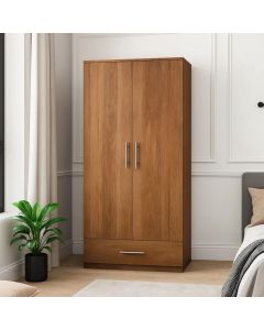 Modern Formica Wardrobe with Drawer & Shelves – 2 Door Storage Closet by Maimo Furniture-MAM202604243