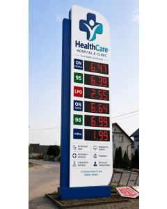 Modern Hospital Totem Signage with LED Display – Healthcare Branding Solution-MAM202628054