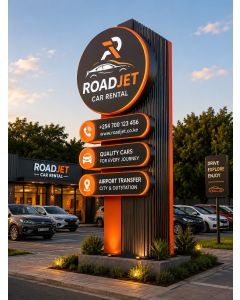 Modern Car Rental Totem Sign – Premium Outdoor Vehicle Rental Signage -MAM2026280515