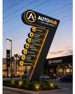 Modern Bakery Totem Sign – Illuminated Outdoor Bakery Signage -MAM2026280518