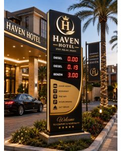 Luxury Hotel Totem Sign – Premium Illuminated Hospitality Signage -MAM2026280519