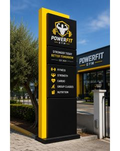 Modern Gym Totem Sign – Outdoor Fitness Center Signage-MAM2026280524