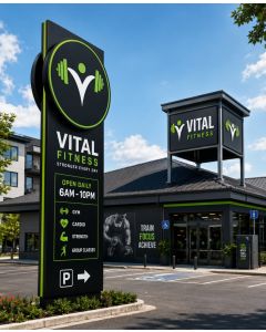 Modern Fitness Center Totem Sign – Outdoor Gym & Health Club Signage -MAM2026280526