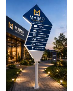 Modern Furniture Showroom Directional Totem Sign – Outdoor Wayfinding Display-MAM2026280537