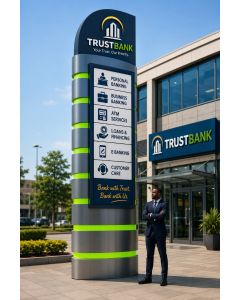 Modern Bank Totem Sign – Outdoor Banking Directional Display - MAM2026280538