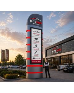 Modern Car Dealership Totem Sign – Outdoor Automotive Branding Display - MAM2026280540