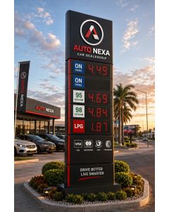 Modern Car Dealership Fuel Price Totem Sign – Outdoor Pylon Display -MAM2026280529