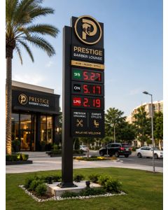 Modern Barber Shop Totem Sign – Outdoor Salon Branding Display -MAM2026280533