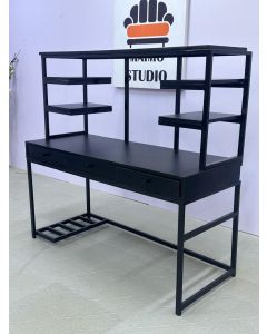 Modern Metal Study Desk with Shelves and Drawers – Home Office Workstation - MAM2026280541