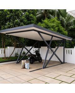 Modern Steel Carport with Cross-Braced Design by Maimo Furniture- MAM202611066