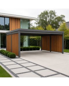 Modern Privacy Carport with Decorative Panels by Maimo Furniture - MAM2026110621