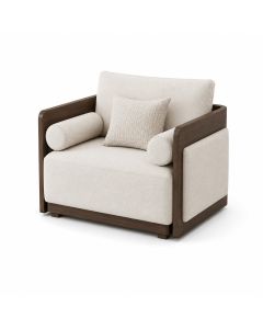 Single Seater Fabric Sofa with Metal Frame and Cushioned Armrests by Maimo Furniture - MAM180620265