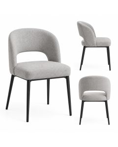 Open Back Dining Chair with Upholstered Fabric Seat and Metal Legs by Maimo Furniture MAM2306202666