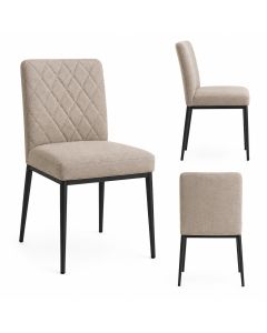 Diamond Stitch Dining Chair with Upholstered Fabric Seat and Metal Legs by Maimo Furniture MAM2306202664