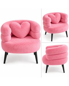 Cupid Accent Lounge Chair | Plush Heart Back Upholstered Chair - MAM07082026017