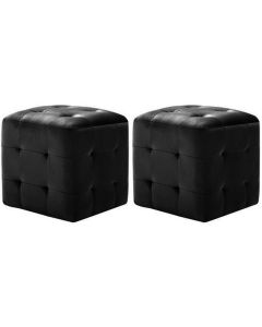 PUF - 2 Modern Poufs In Black Velvet - MAM2021201004